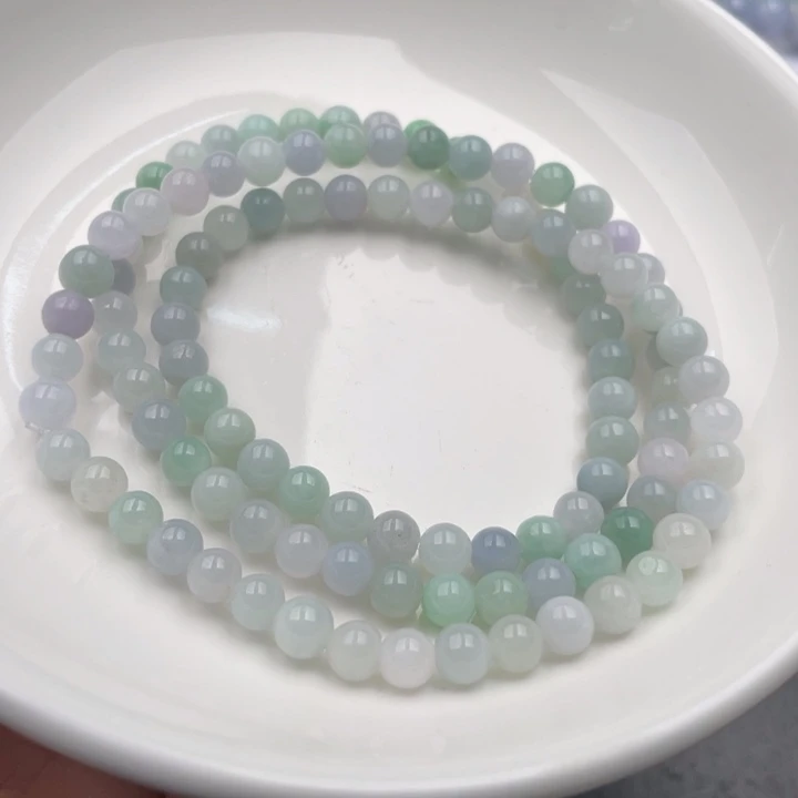 翡翠未镶嵌手链散珠多样性发自选108个