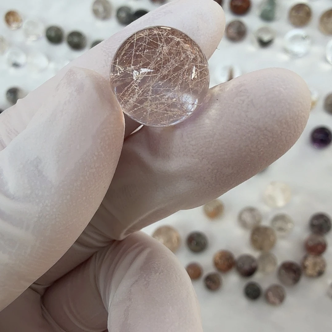 水晶珠宝半成品未镶嵌纆*霜发13mm定制不退换