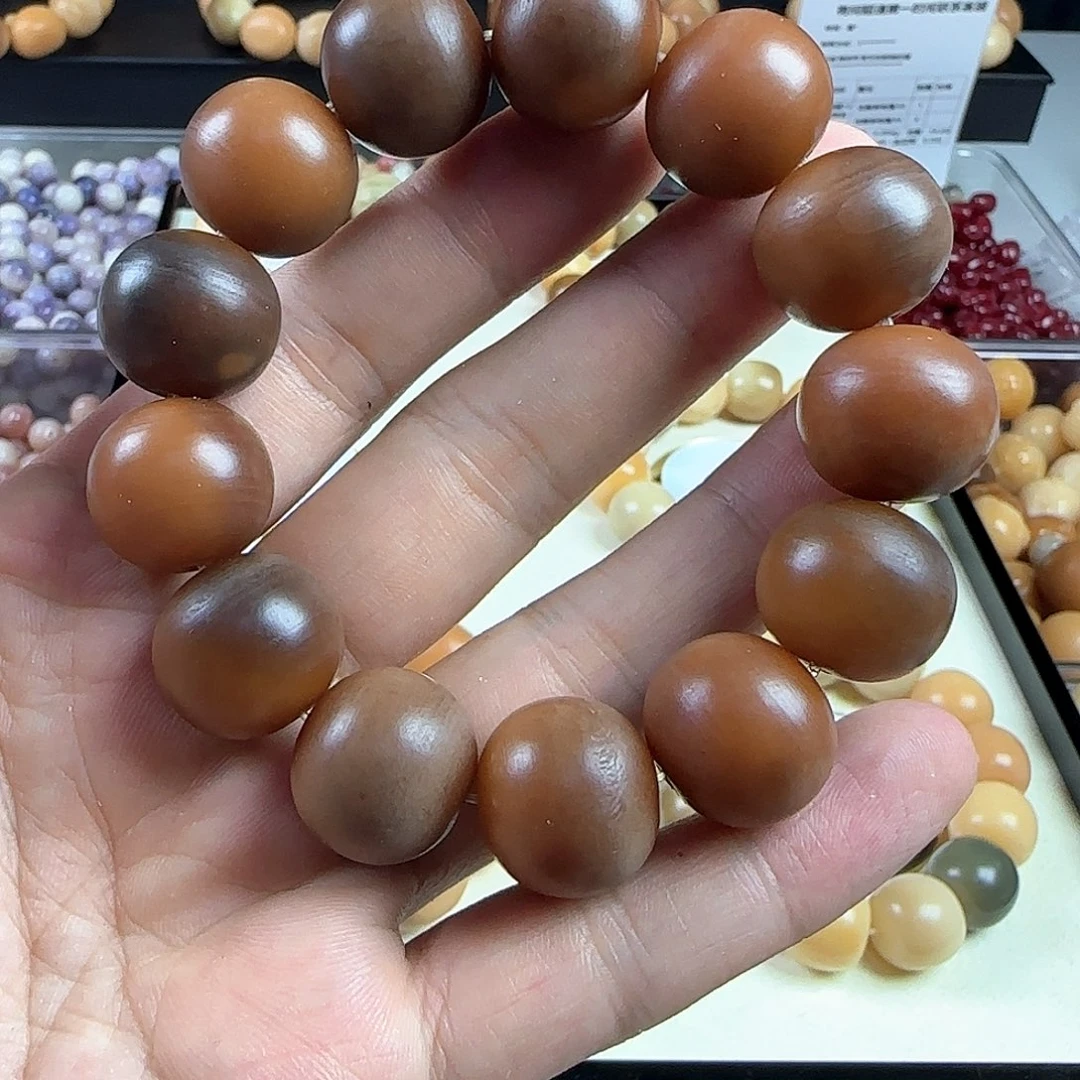 菩提根/象牙果手串瑕疵卡18黑巧苹果一条手串
