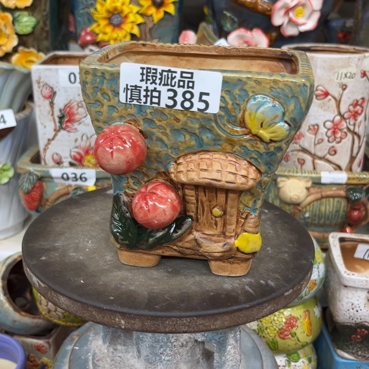 紫砂花盆粗陶材质多肉花盆385