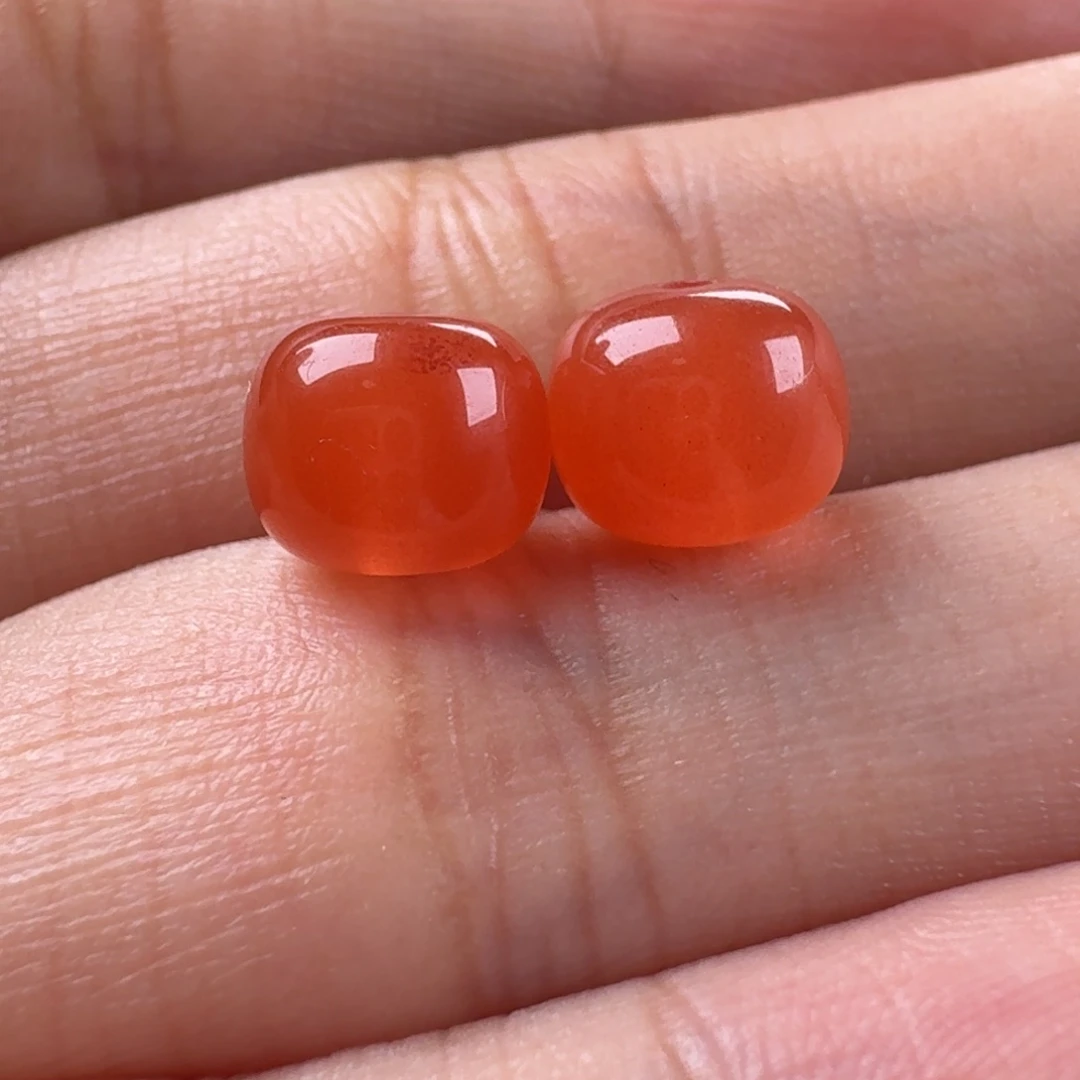 南红玛瑙未镶嵌卡8老型对珠