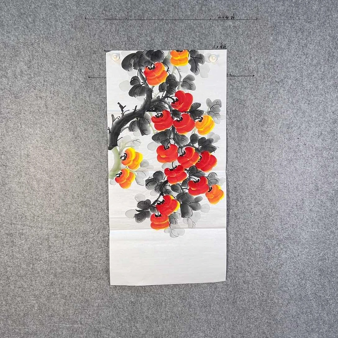 国画588 花鸟在树丛的顶端鸣叫叫声