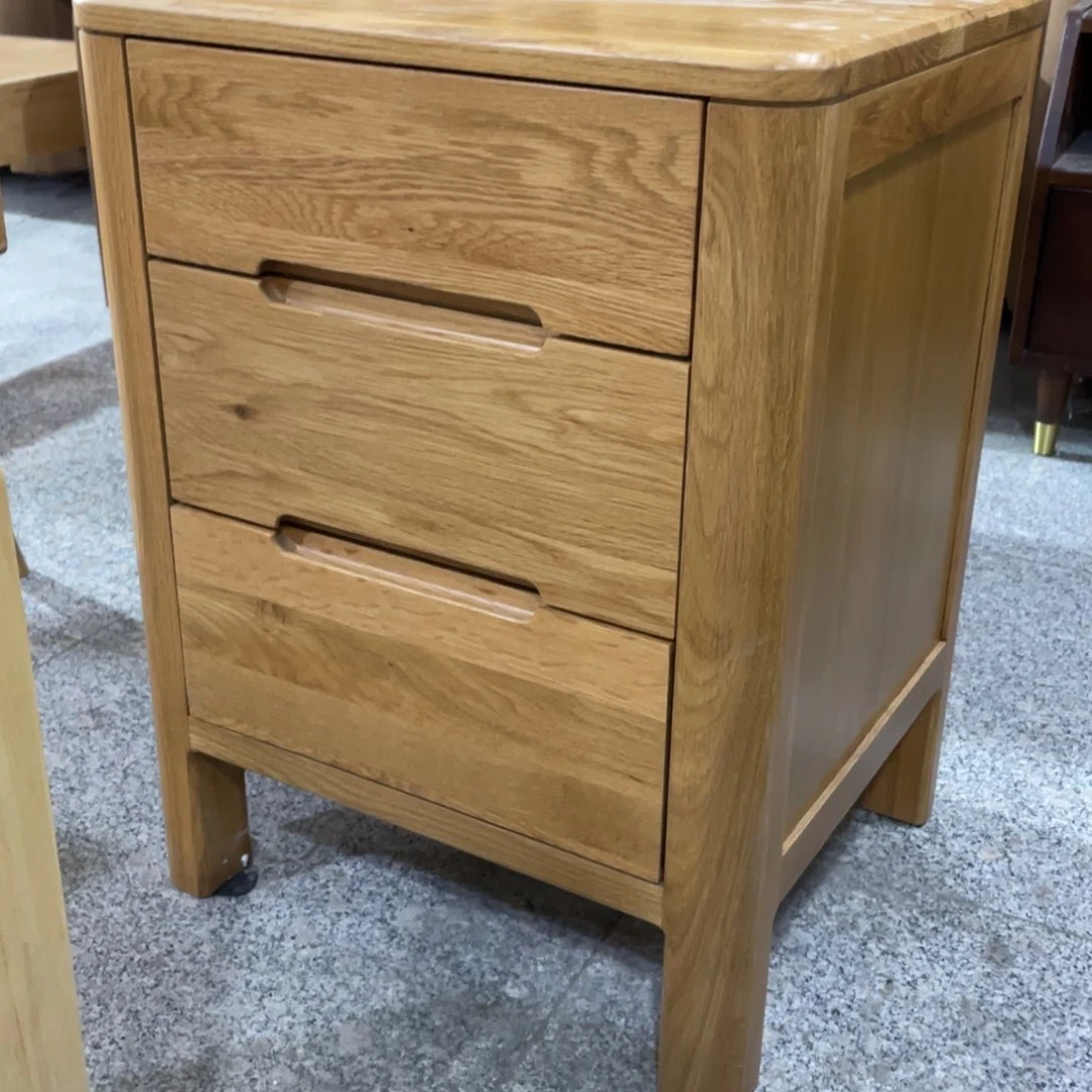 木白橡木三抽床头柜样品微瑕