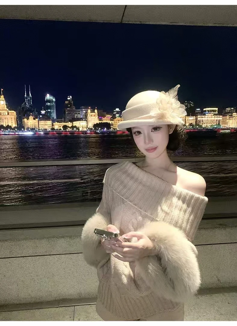 K345针织辣妹风套头款轻熟风毛针织衫针织衫慵懒风秋冬