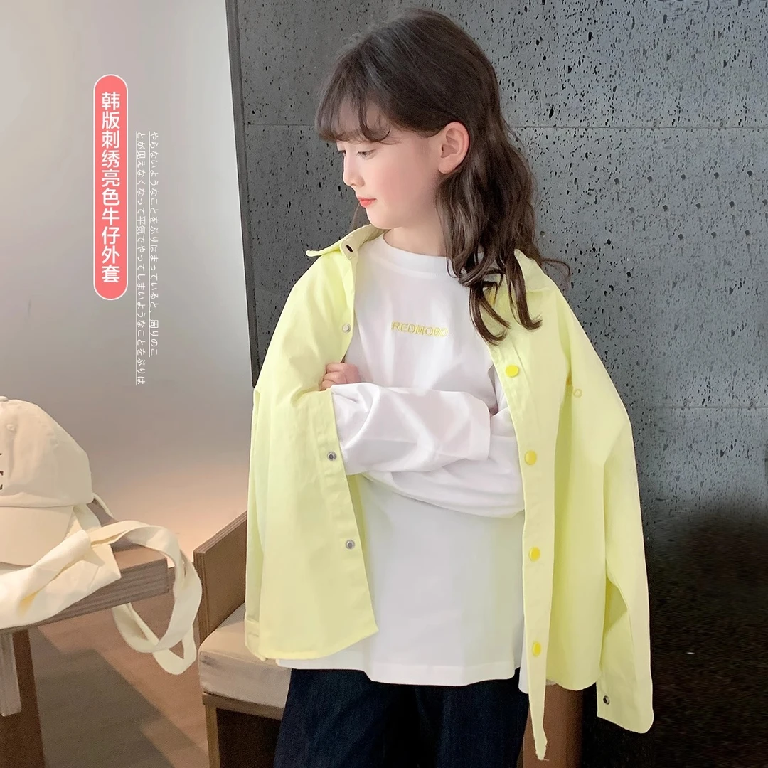 女童衬衫长袖春秋2025新款中大童洋气时髦春装上衣女孩休闲衬衣潮