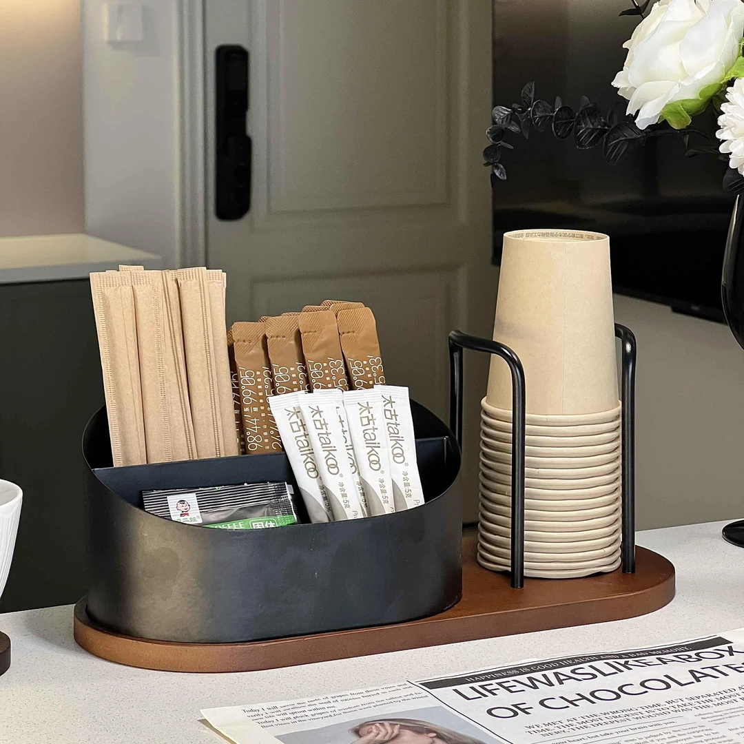 高颜值纸杯架一次性杯子取杯器桌面茶几收纳置物架咖啡杯杯架茶杯