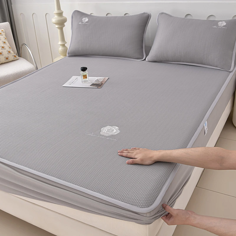 A类床笠款乙纶凉感冰豆豆凉席夏季凉席三件套软席子