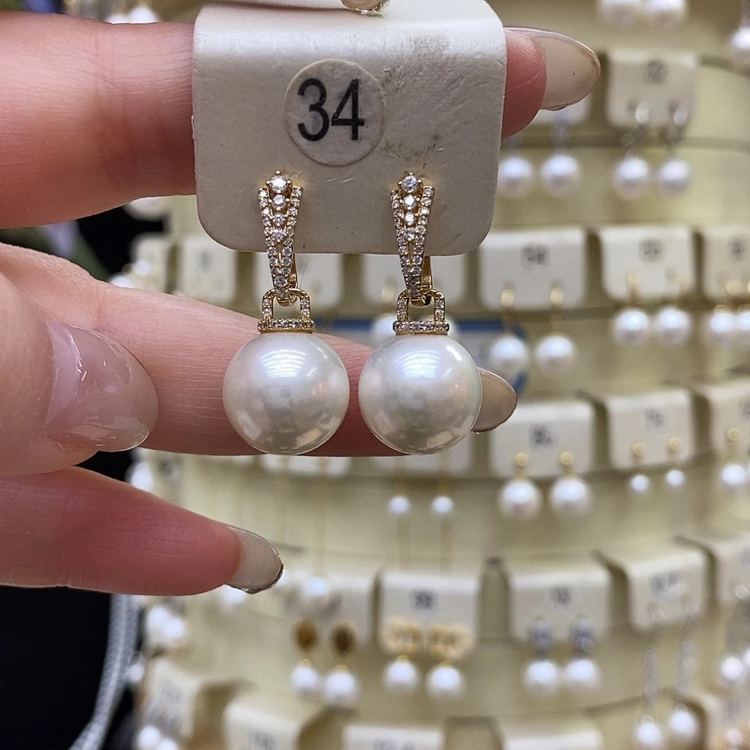 耳饰淡水珍珠银S925镶嵌