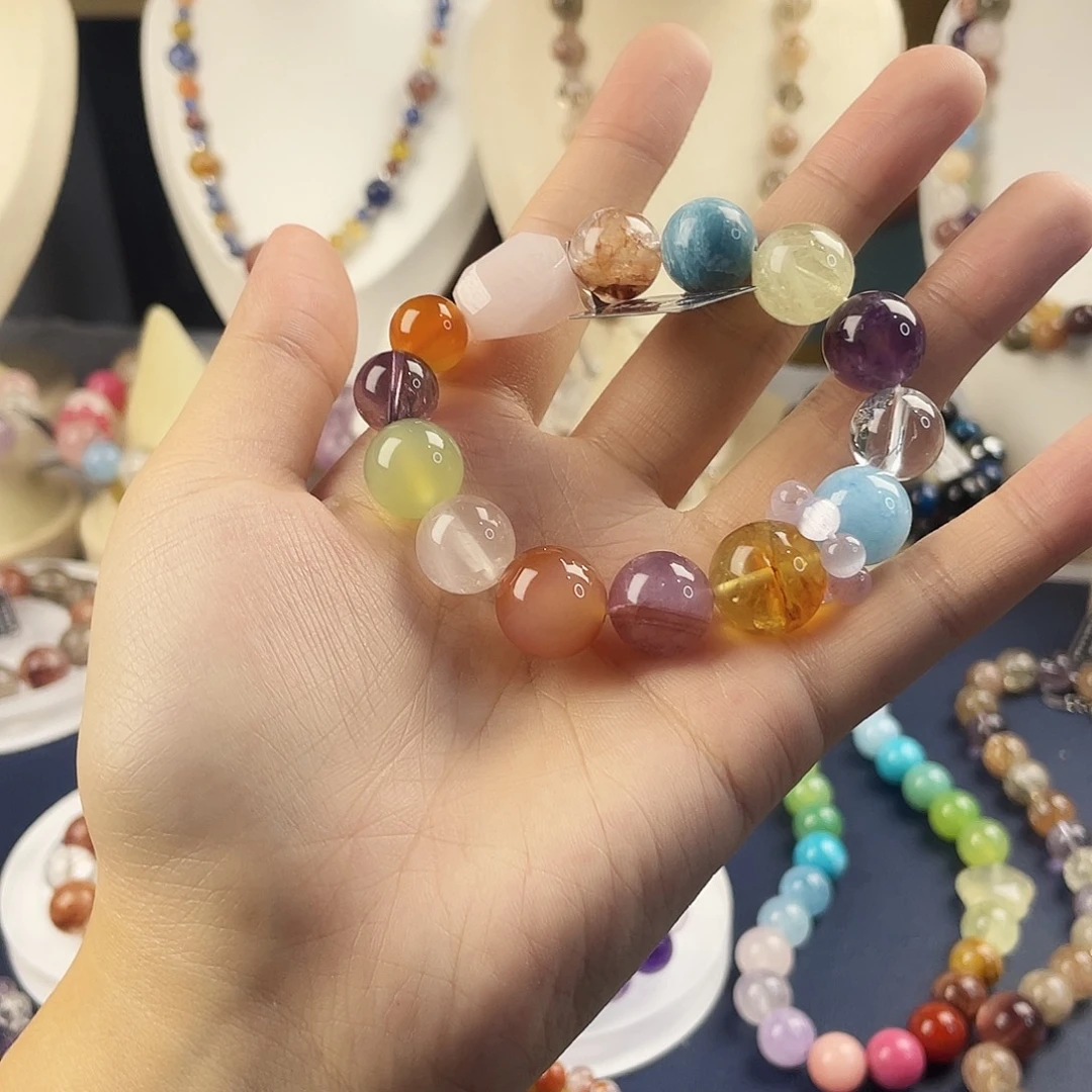 银S925镶嵌手链烟晶