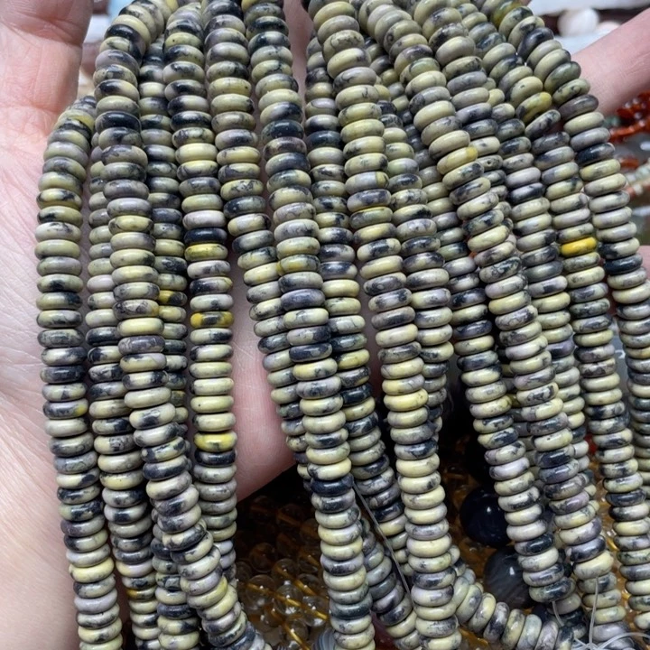 玛瑙/玉髓合金珠宝半成品一条8m菜籽黄隔片