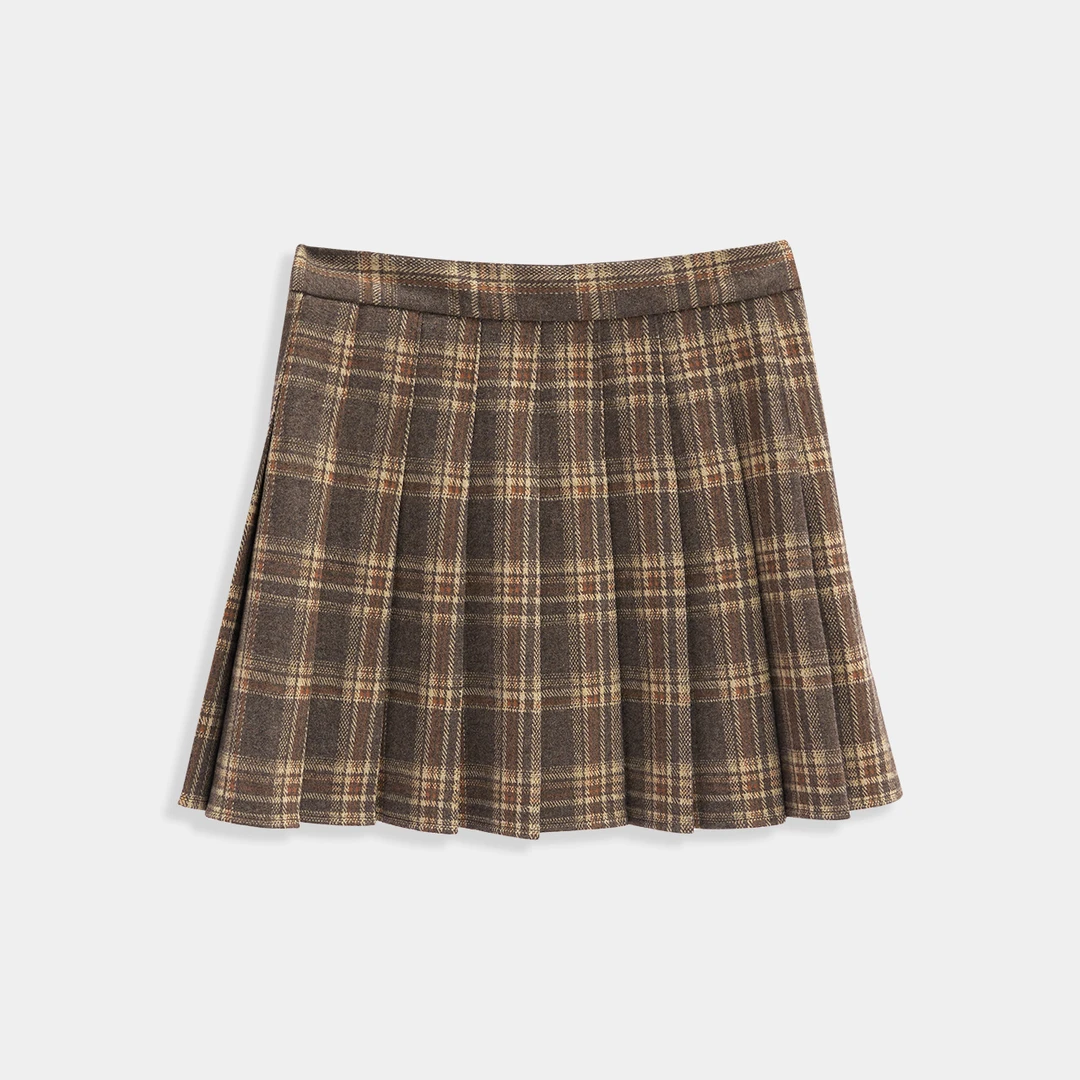 IEF/爱依服2025冬季新款半身裙韩版学院风高腰显瘦减龄格子摆裙