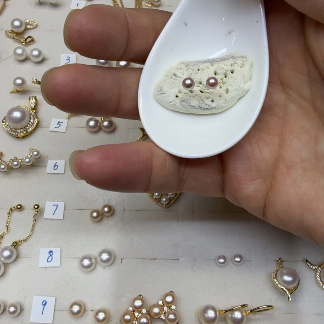 耳饰淡水珍珠银S925镶嵌