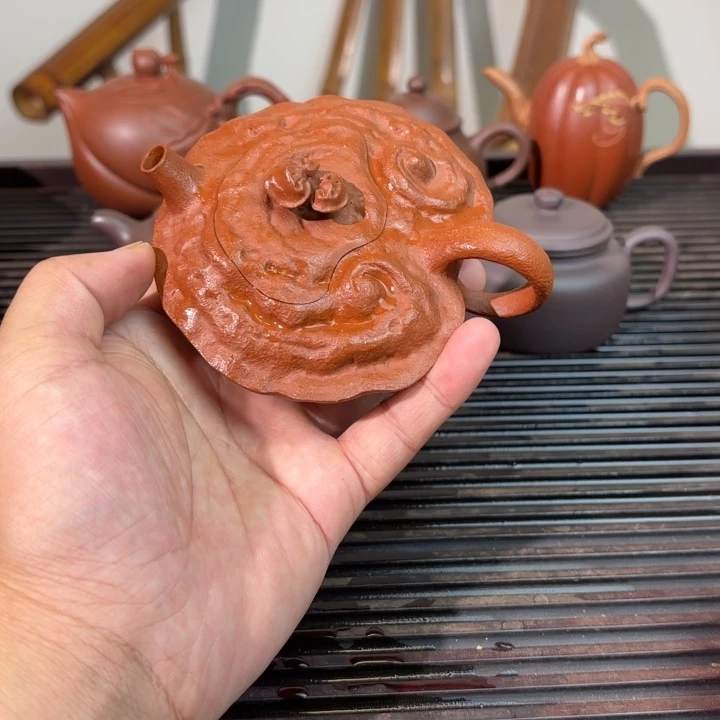茶壶紫砂全手工凤鸣灵芝壶
