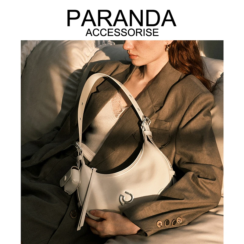 PARANDA 赵昭仪同款弦月包腋下包包女2025新款百搭单肩斜挎月牙包