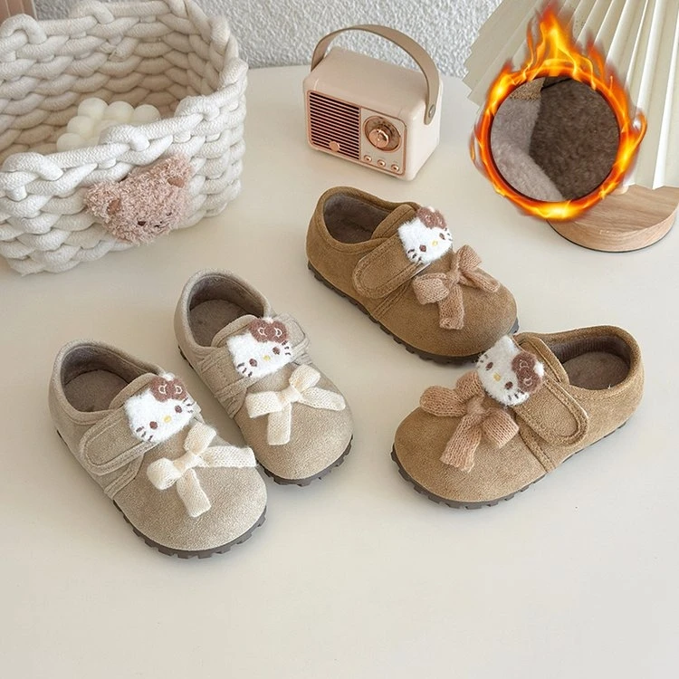 （主播推荐）女童秋冬加绒勃肯鞋2025新款女童保暖二棉博肯皮鞋3530