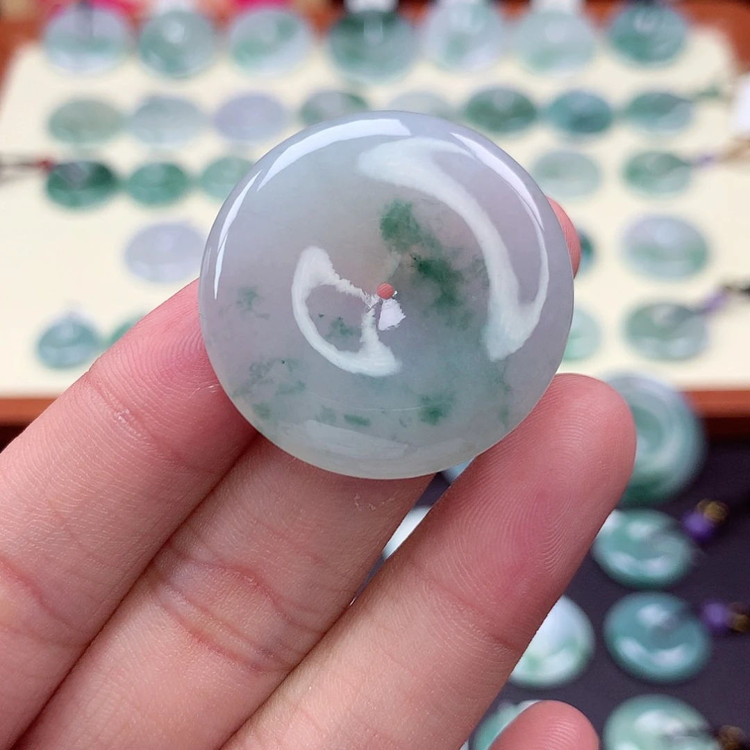 翡翠未镶嵌颈饰34 尺寸32.7-5.8