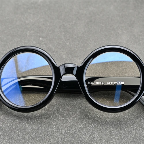 复古圆框变色镜片男赛璐珞眼镜框架配近视镜男女同款大圆框10036