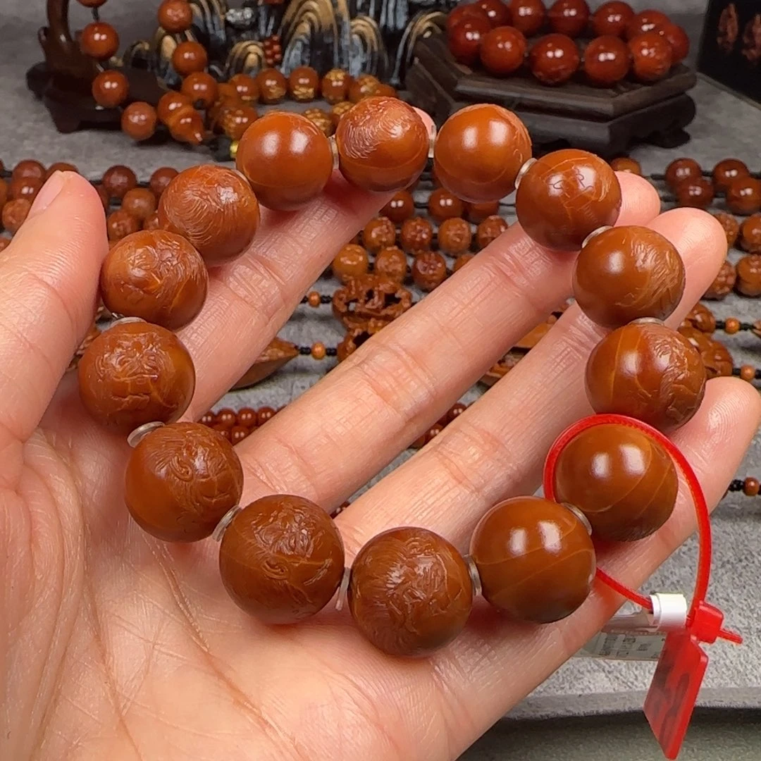 手串/手链橄榄核1.5尺寸铁核薄艺雕钟馗手串