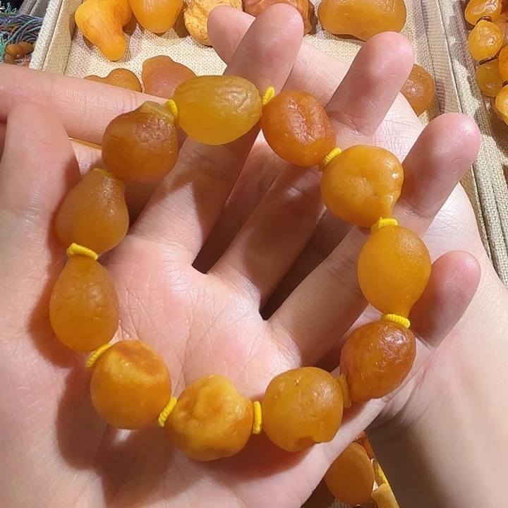 琥珀未镶嵌手链蜜蜡海漂手串