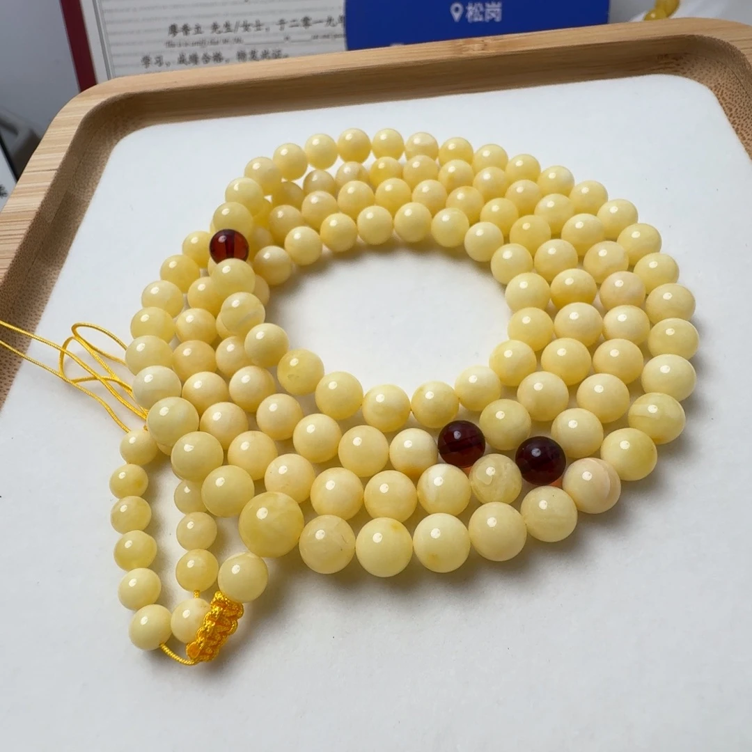 未镶嵌项链蜜蜡俄料7mm