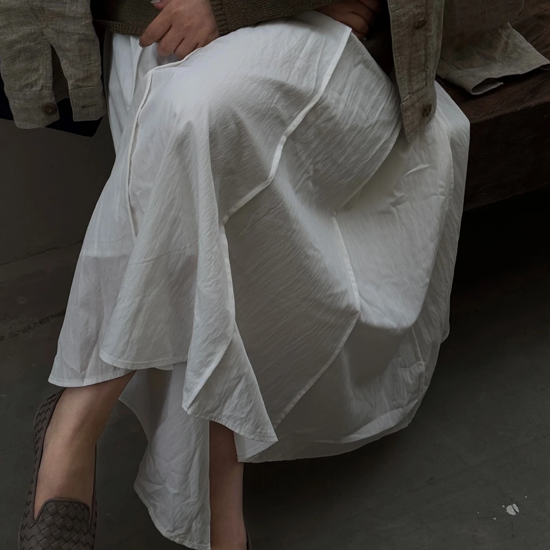 Ms.Qnn“邂逅优雅”  高腰显瘦松紧腰垂感百搭半裙 39P323 Q姐