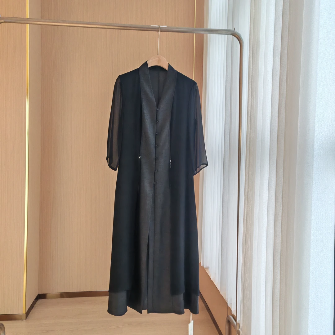 果缎新款国风桑蚕丝连衣裙 MJCYJ-636