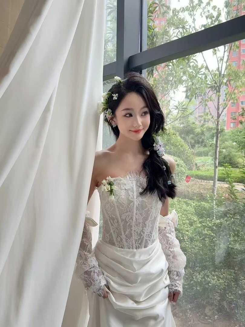 蕾丝鱼尾出门纱 轻纱