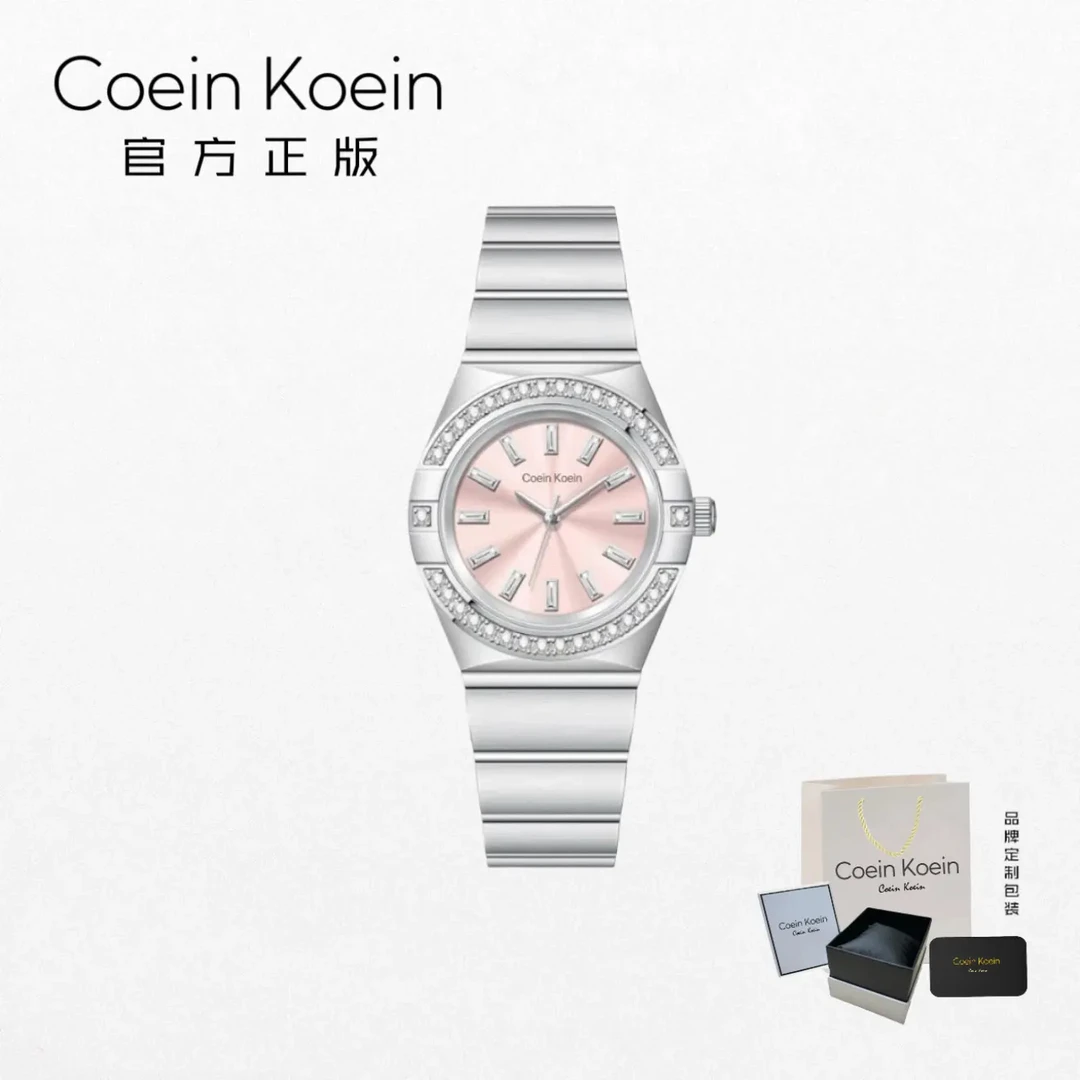 Coein Koein【官方正版】CK2599粉星座经典气质镶钻手表女士腕表