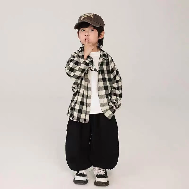 G025韩版格子衬衫
