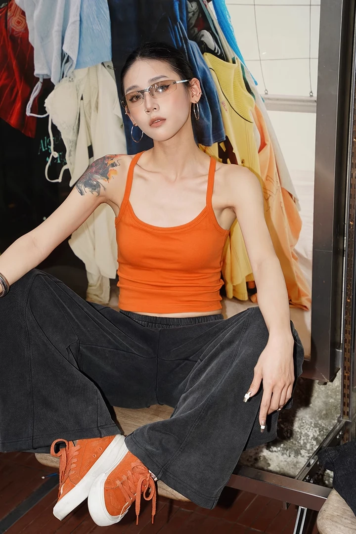 带胸垫内搭打底无袖工字吊带背心女夏季美式辣妹收腰显瘦外穿上衣