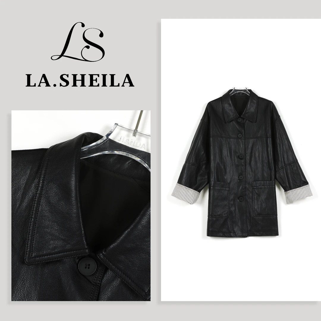 LA.Sheila 高奢中长款皮衣外套253-WT/0820-754