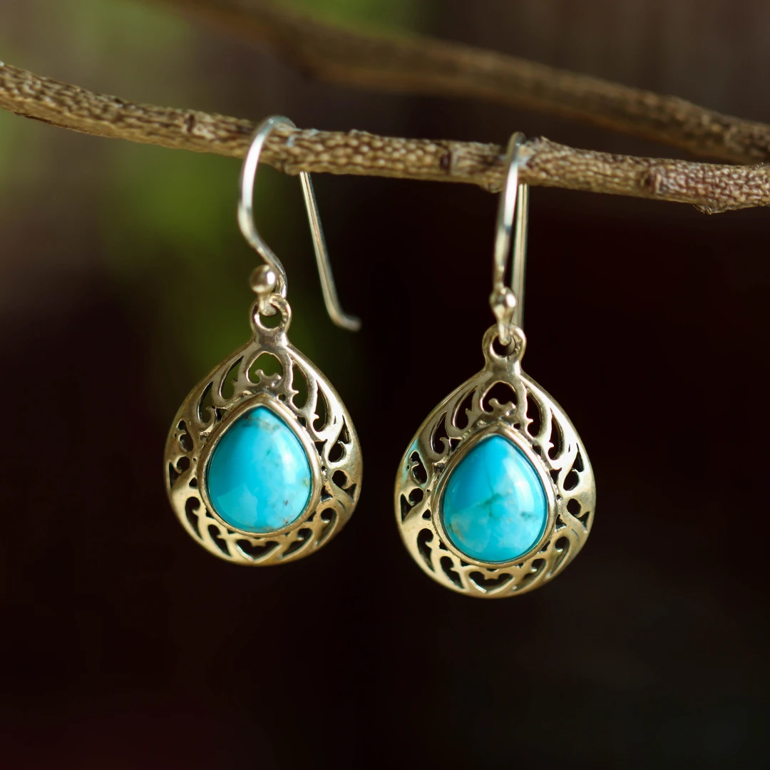 925银耳饰 S925银素银睡美人水滴国潮国风女款耳钩耳饰