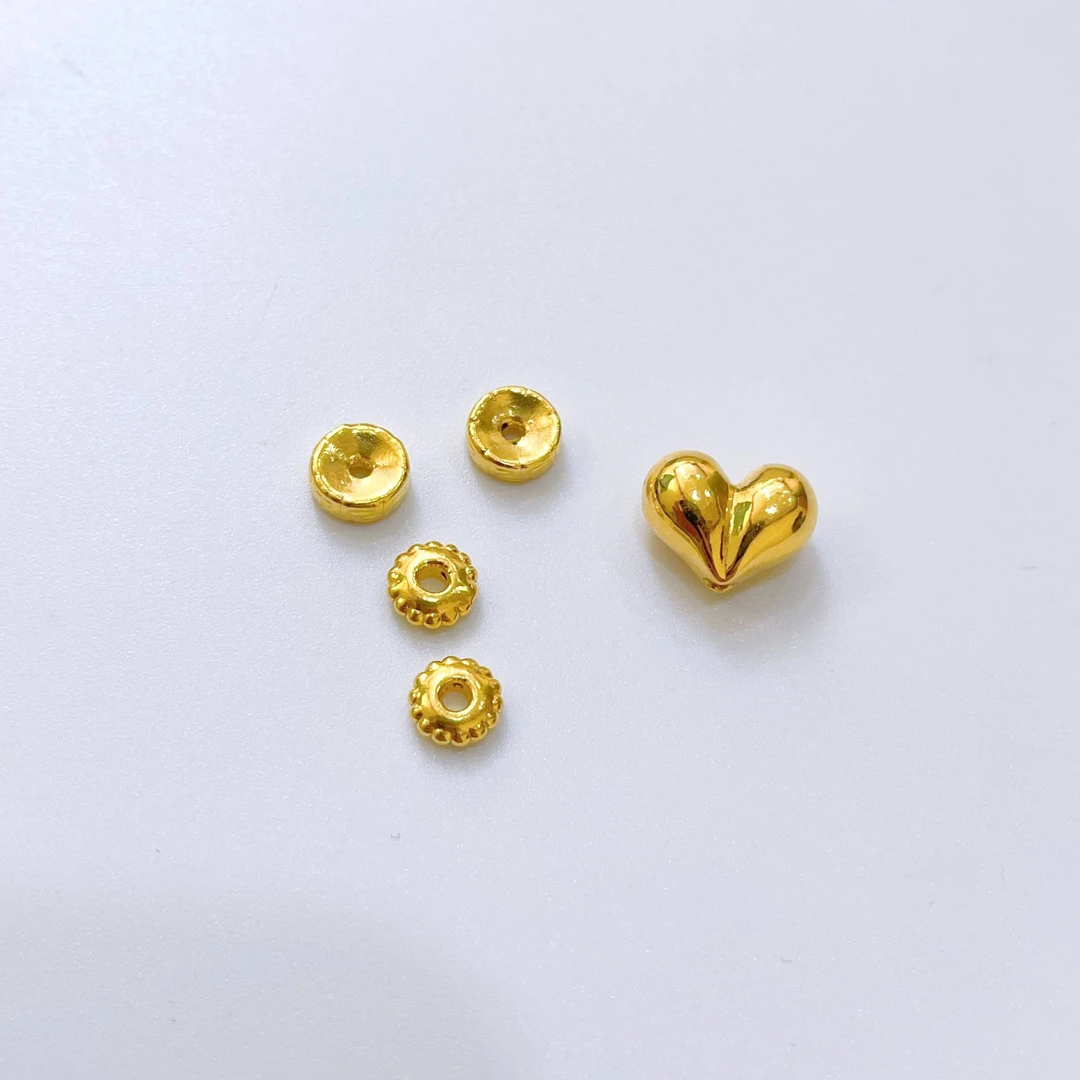 【爱心转运珠珠小配件】足金999黄金5D无氰豆豆潮流时尚小配件