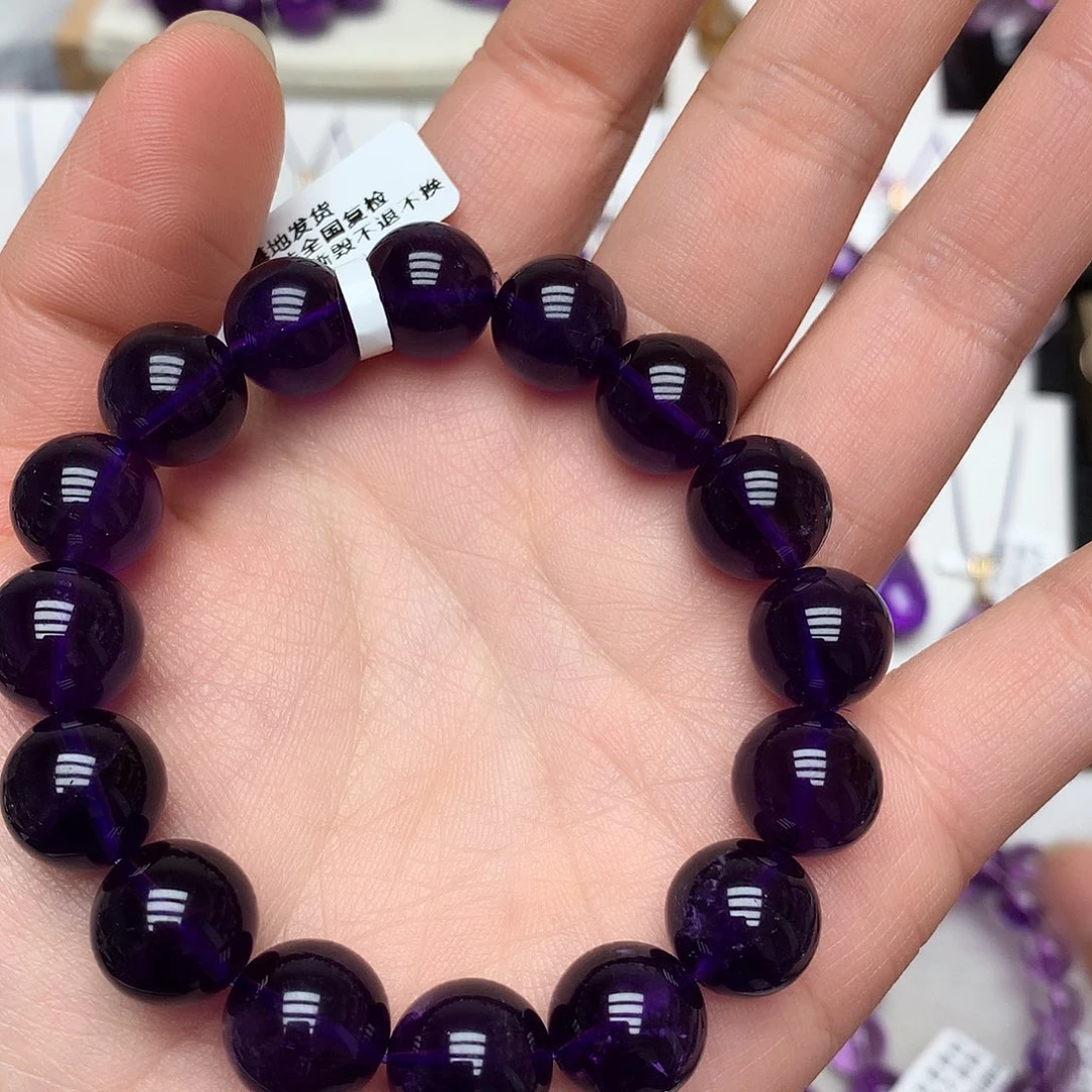 未镶嵌紫晶珠宝半成品L乌拉圭手串12mm