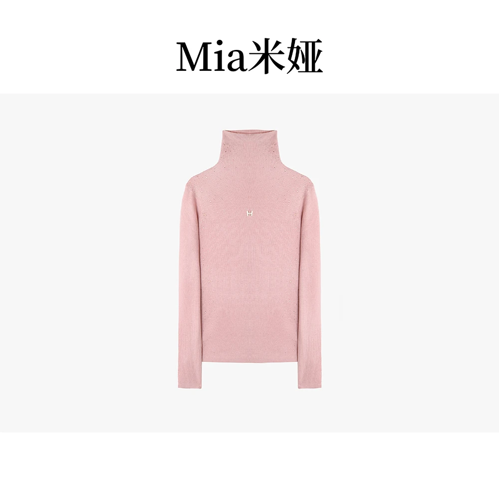 米娅 春季新款气质百搭上档次针织衫保暖长袖内搭打底衫女 DY5074