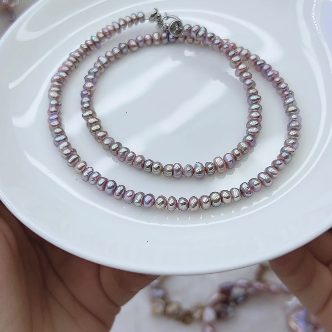 耳饰银S925镶嵌淡水珍珠