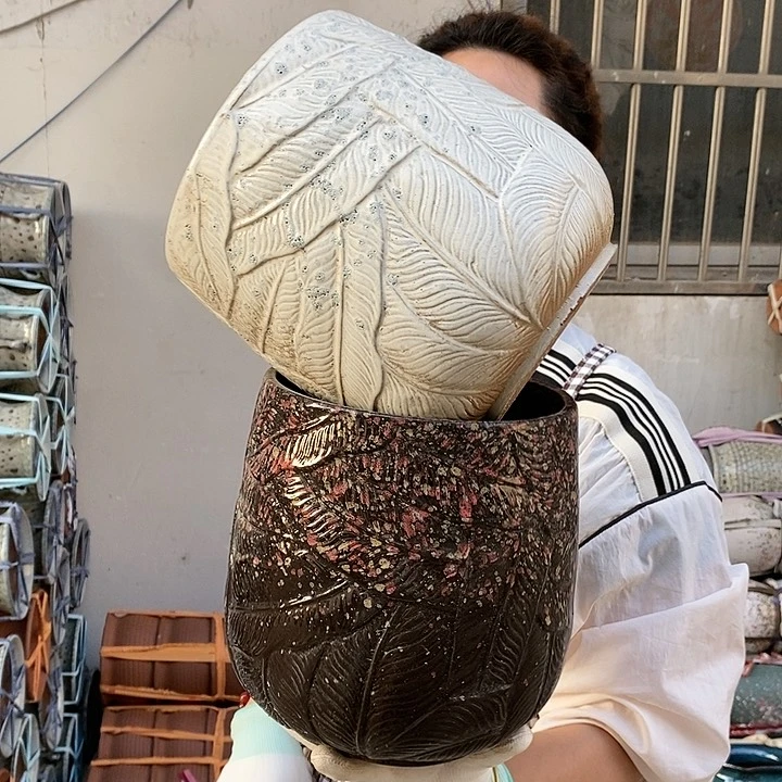 紫砂花盆处理口18高21