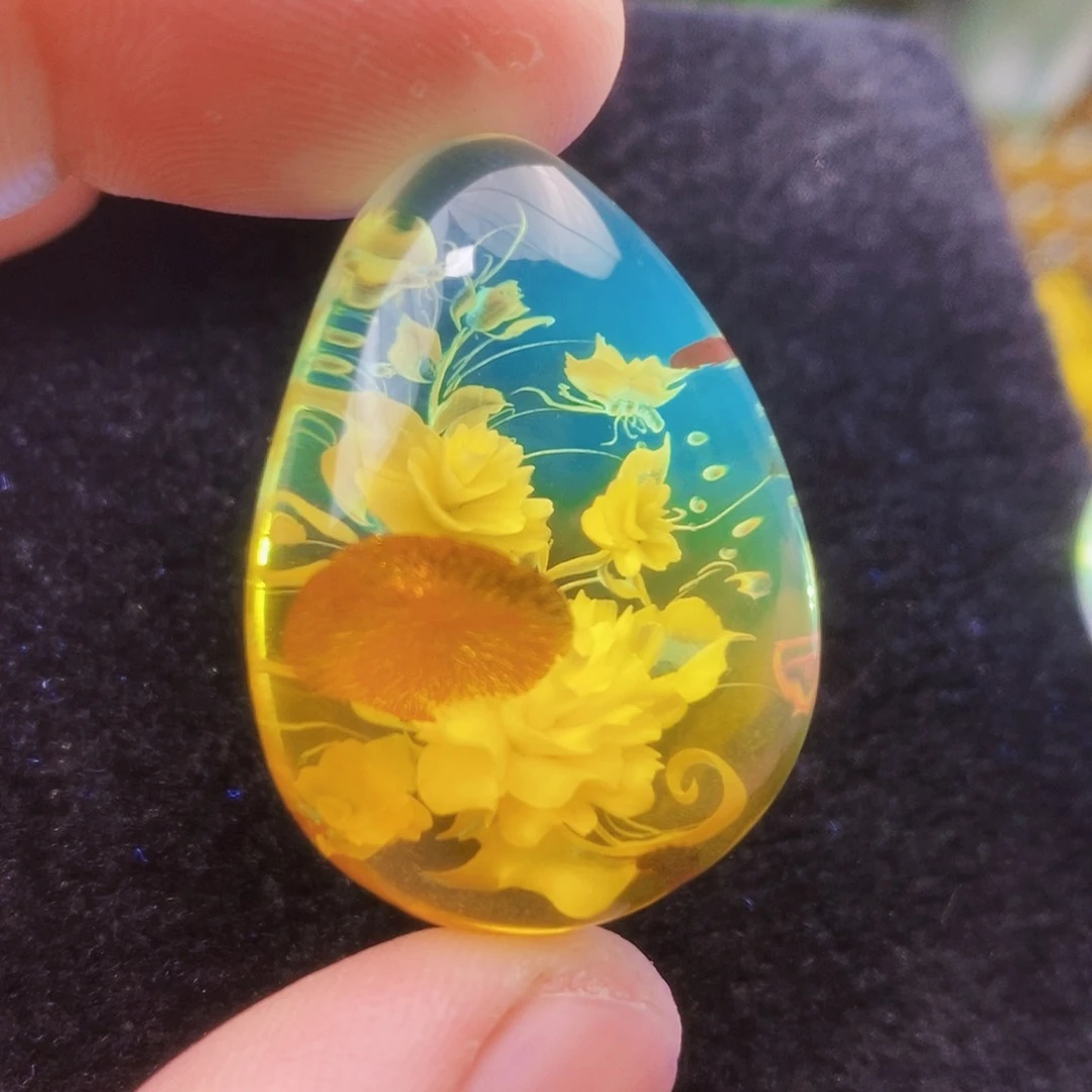 【闪购商品】琥珀(花珀)吊坠(不含链)未镶嵌