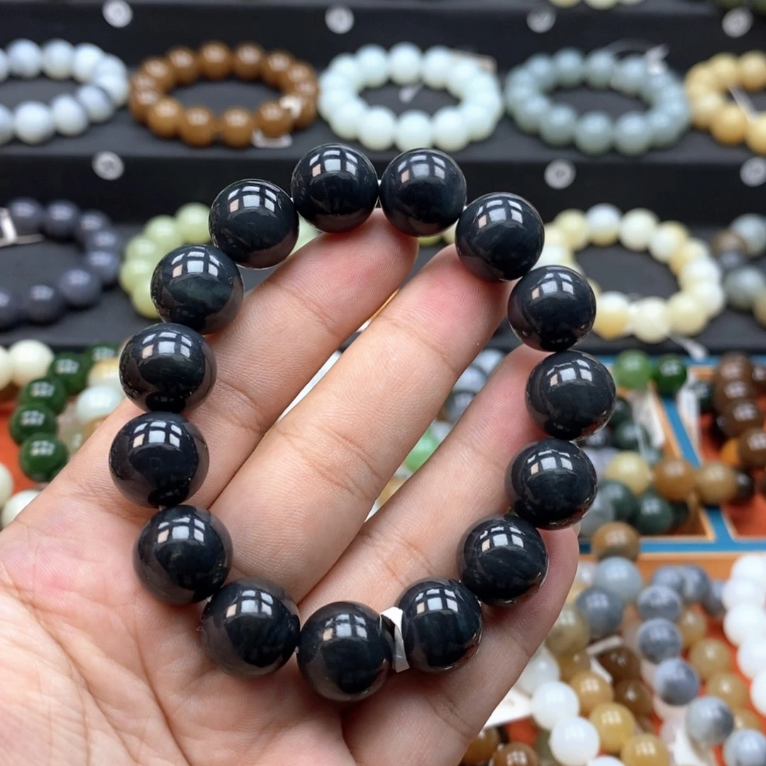 未镶嵌手串和田玉Q卡14青花
