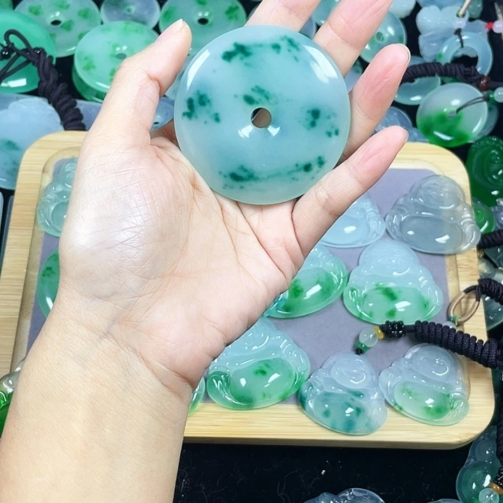 冰***域翡翠未镶嵌颈饰吊坠