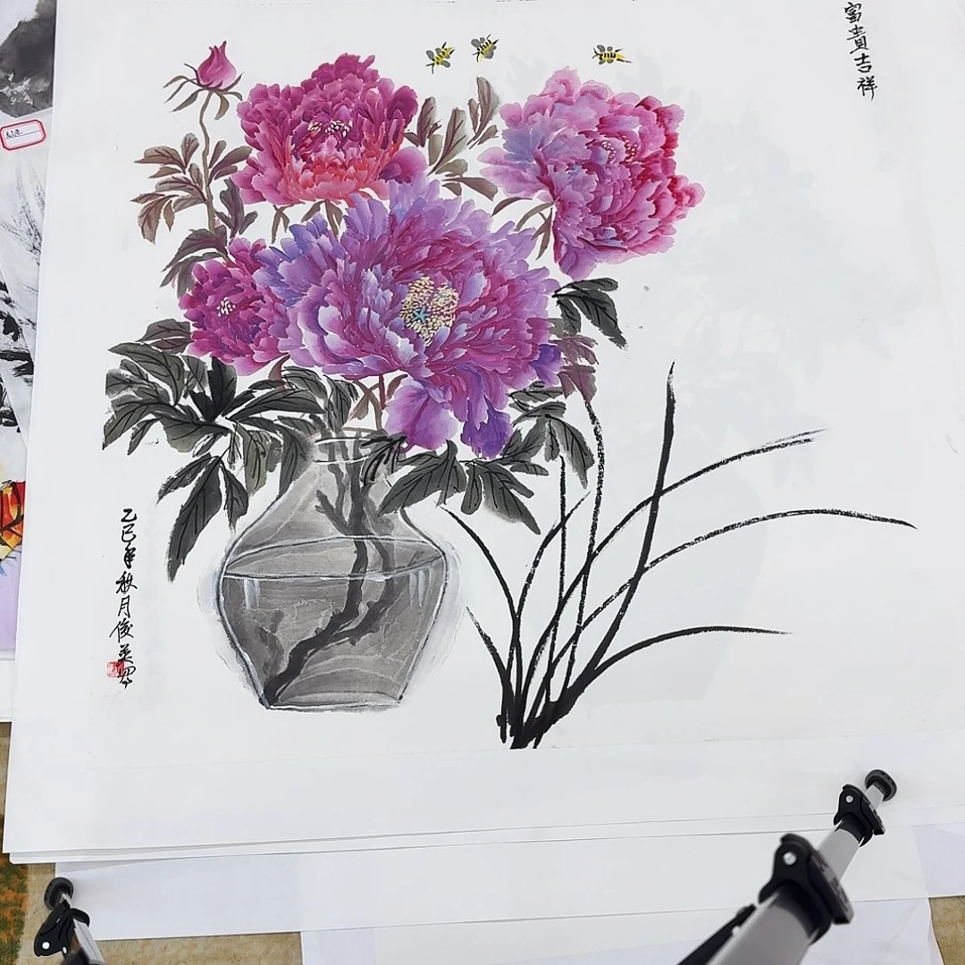 国画四尺斗方花鸟