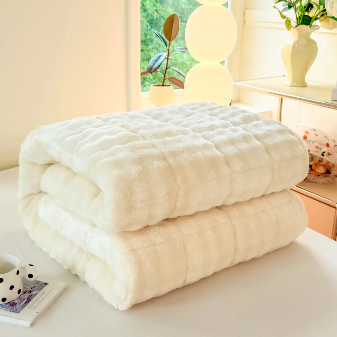 冬季家用双人床加厚加棉兔毛绒软床垫褥子可折叠保暖恒温高端大气
