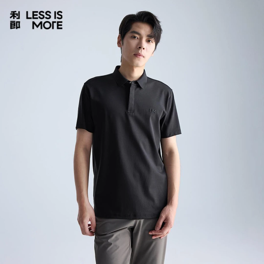 利郎男士短T夏季透气速干纯色翻领冰感时尚- A5XTX1051S