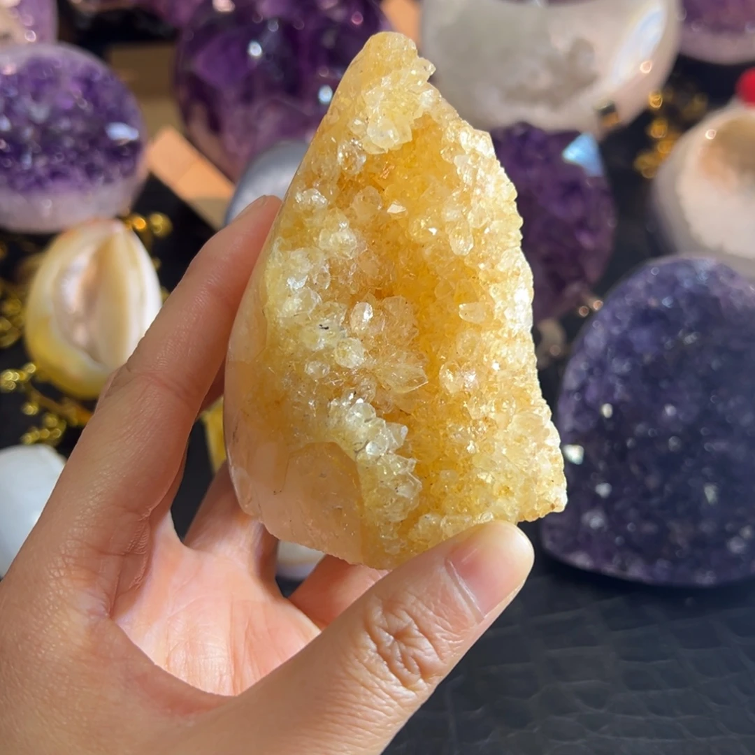 珠宝半成品未镶嵌紫晶31黄水晶