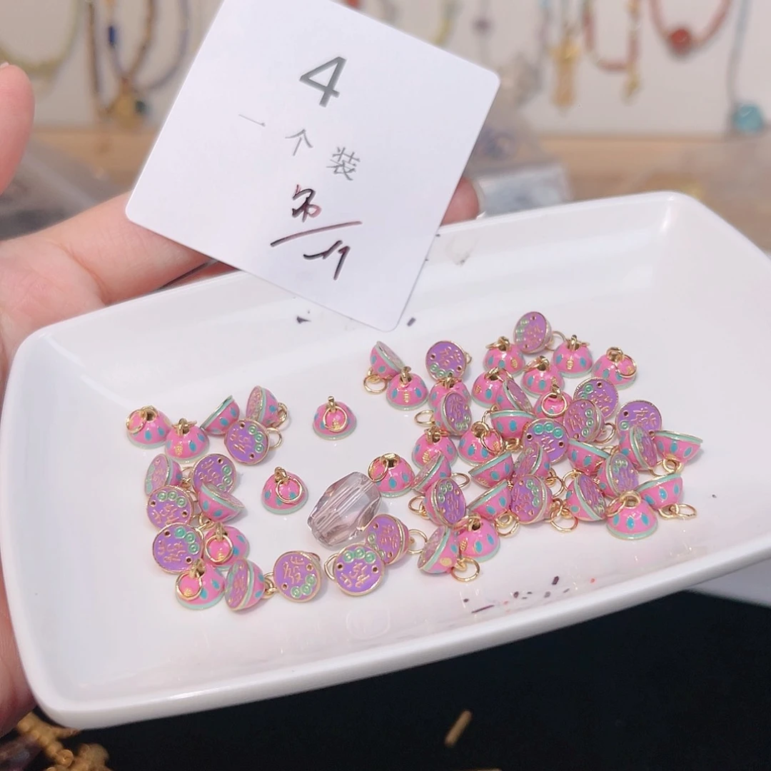 黄晶珠宝半成品银S925镀金镶嵌4