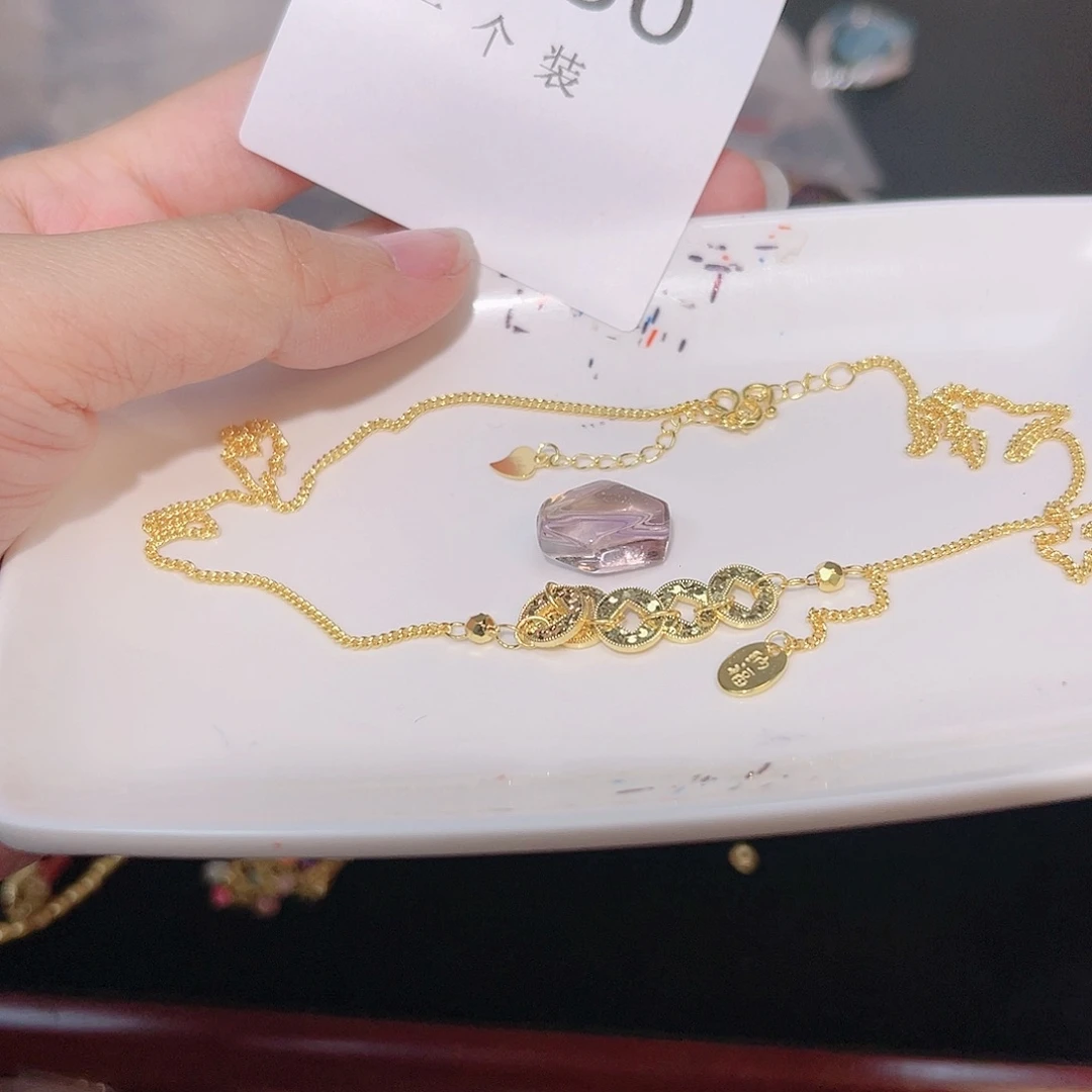 水晶珠宝半成品银S925镀金镶嵌250