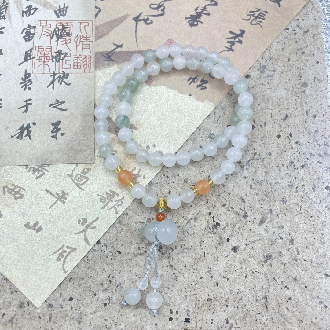 天然玉石 飘花双圈手串 多样性发货 拍一发一 T115