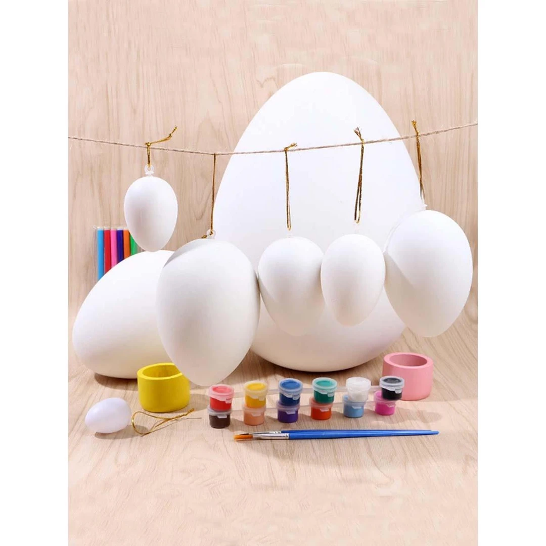 厂家直销儿童复活节彩蛋DIY卡通彩绘手绘仿真蛋壳幼儿手工玩具