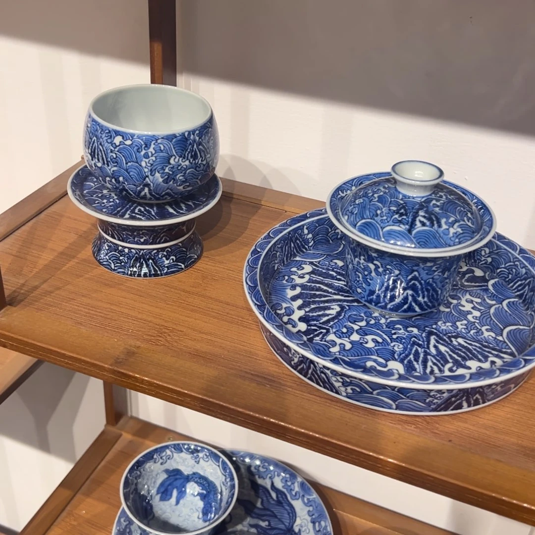 陶摆件三万天手工手绘陶瓷