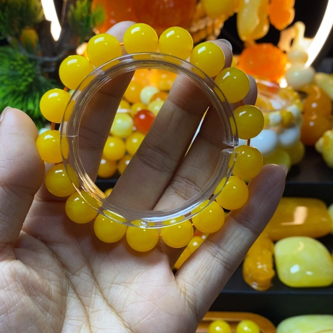 李***漫无非金属全品无暇鸡油黄12精品手串